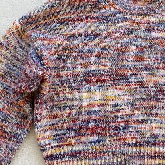 Forever 21 Cozy Multicolor Knit Crop Sweater Fall Autumn Core Chic Size L - Picture 4 of 14